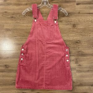 Pink Corduroy Overall dress